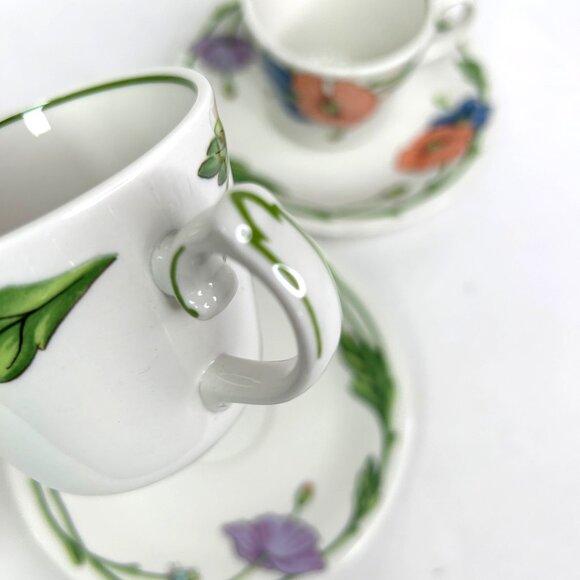 Villeroy & Boch Amapola Espresso Tea Cup & Saucer Set Of 2 Floral Poppy - Picture 7 of 15